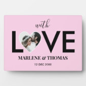 Hochzeitliche Verlobung - Foto - Rosa Herzrahmen Fotoplatte (Vorderseite)