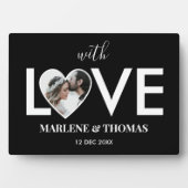 Hochzeitliche Verlobung - Schwarzes Foto Fotoplatte (Vorderseite)