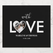 Hochzeitliche Verlobung - Schwarzes Foto Schaumweinetikett (Einzelnes Label)