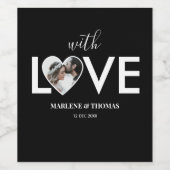 Hochzeitliche Verlobung - Schwarzes Foto Weinetikett (Einzelnes Label)