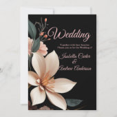 Hochzeitliche Vintage floralpfirsichfarbene Blume  Einladung (Vorderseite)