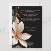 Hochzeitliche Vintage floralpfirsichfarbene Blume  Einladung (Rückseite)