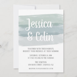 Hochzeitliche Wasserfarbe Pinselstrich Einladung