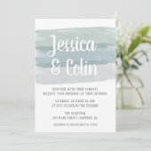 Hochzeitliche Wasserfarbe Pinselstrich Einladung (Stehend Vorderseite)