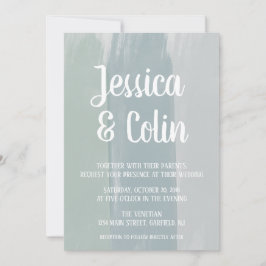 Hochzeitliche Wasserfarbe Pinselstrich Einladung