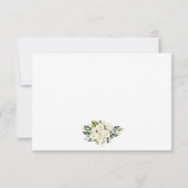 Hochzeitliche Wasserfarbe Weiße Blumengrün RSVP Karte (Rückseite)