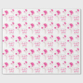 Hochzeitliche Wildblume rosa graue Kunstpackung Geschenkpapier (Flach)