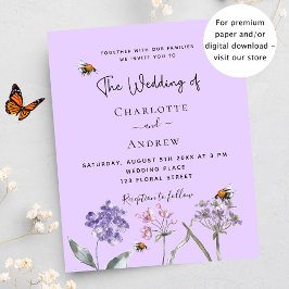 Hochzeitliche Wildblumen für Violett-Bienen
