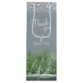 Hochzeitliche Winterpinienbäume, grüne graue Kunst Geschenktüte Für Weinflaschen (Vorderseite)