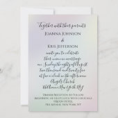 Hochzeitlicher 3D-Effekt Smoky Blue Holograph Glit Einladung (Rückseite)