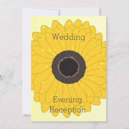 Hochzeitlicher Abend Empfang Gelbe Sonnenblume Einladung (Vorderseite)
