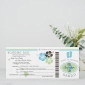 Hochzeitlicher Boarding nach Hawaii Save The Date (Stehend Vorderseite)