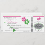 Hochzeitlicher Boarding nach Hawaii Save The Date (Vorne/Hinten)
