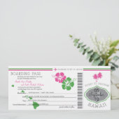Hochzeitlicher Boarding nach Hawaii Save The Date (Stehend Vorderseite)
