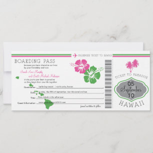 Hochzeitlicher Boarding nach Hawaii Save The Date