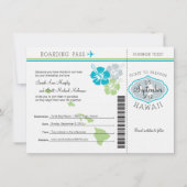 Hochzeitlicher Boarding nach Hawaii Save The Date (Vorderseite)