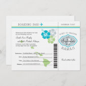Hochzeitlicher Boarding nach Hawaii Save The Date (Vorne/Hinten)