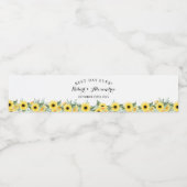 Hochzeitlicher Brautparty Empfang Sonnenblumengrün Wasserflaschenetikett (Einzelnes Label)