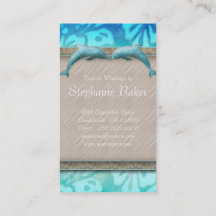 Hochzeitlicher Business Card Beach Dolphin Hibisku