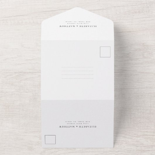 Hochzeitlicher einfacher botanischer Chic QR-Code All In One Einladung (Außenbereich)