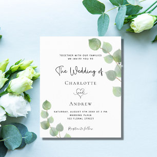 Hochzeitlicher Eukalyptusgrün - Aufforderung zur E Flyer