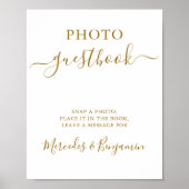 Hochzeitlicher Foto Gast Elegantes Gold Calligraph Poster (Vorne)