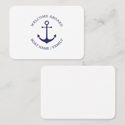 Hochzeitlicher individuelle Name Begrüßung an Bord Platzkarte (Vorne/Hinten)