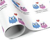 Hochzeitlicher Niedlicher Owl Couple Bride Groom N Geschenkpapier (Rolleneckpunkt)