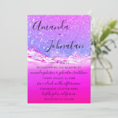 Hochzeitlicher Ozean Park Wellen Aloha Pink Ombre Einladung (Stehend Vorderseite)