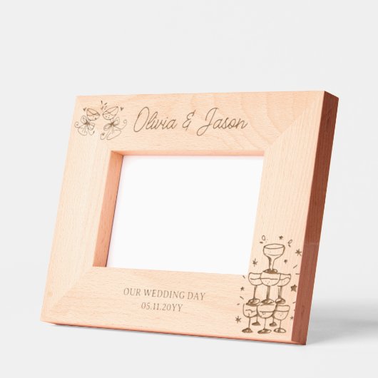 Hochzeitlicher Personalisierter Name extravaganter Geätzte Rahmen (Links)