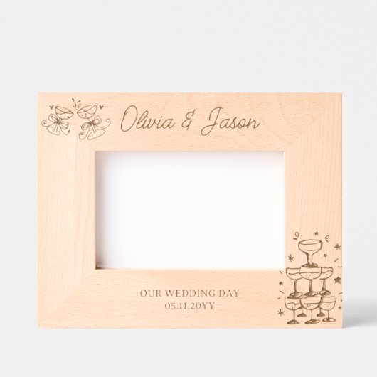 Hochzeitlicher Personalisierter Name extravaganter Geätzte Rahmen (Vorderseite)