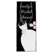 Hochzeitlicher Rosa Brautparty Geschenktüte Für Weinflaschen (Rückseite)