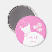 Hochzeitlicher Rosa Kühlschrankmagnet (Vorderseite/Rückseite)