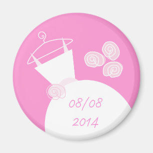 Hochzeitlicher Rosa Kühlschrankmagnet