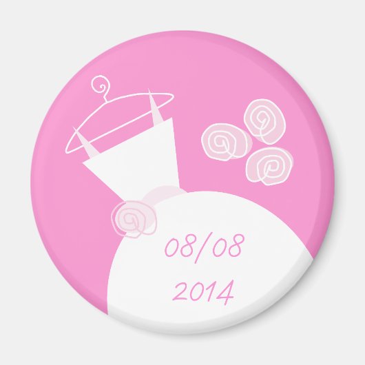 Hochzeitlicher Rosa Kühlschrankmagnet (Vorne)
