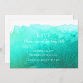 Hochzeitlicher RSVP aquamariner Strand Einladung (Vorne/Hinten)