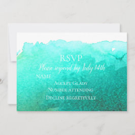 Hochzeitlicher RSVP aquamariner Strand Einladung