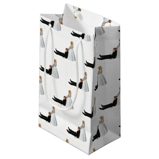 Hochzeitlicher Spaß Kleine Geschenktüte (Vorderseite Schrägansicht)