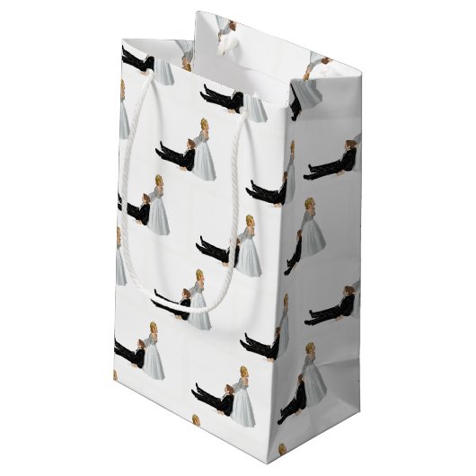 Hochzeitlicher Spaß Kleine Geschenktüte (Rückseite Schrägansicht)
