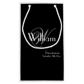 Hochzeitlicher Trauzeuge Moderne Monogramm Name Ch Kleine Geschenktüte (Rückseite)