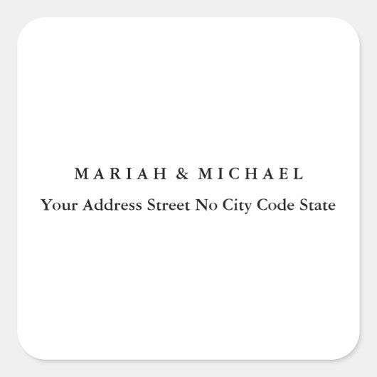 Hochzeitlicher Trend Minimalistische Berufliche Na Quadratischer Aufkleber (Vorderseite)