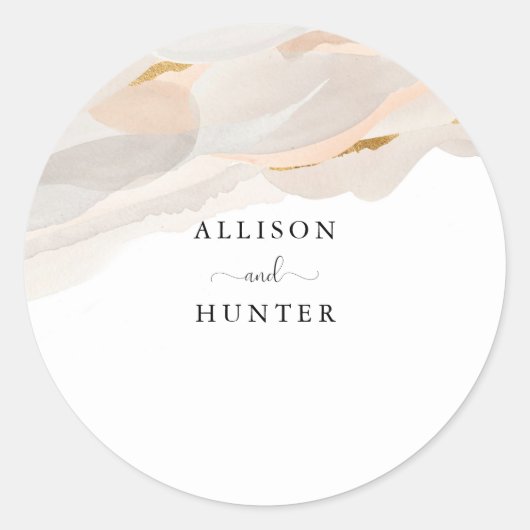 Hochzeitlicher Umschlag Aufkleber | Dusty Rose (Vorderseite)