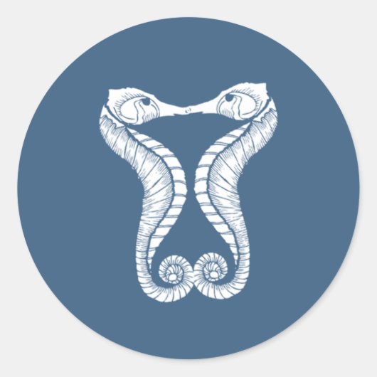 Hochzeitlicher Umschlag Aufkleber | SEEPFERDE | (Vorderseite)