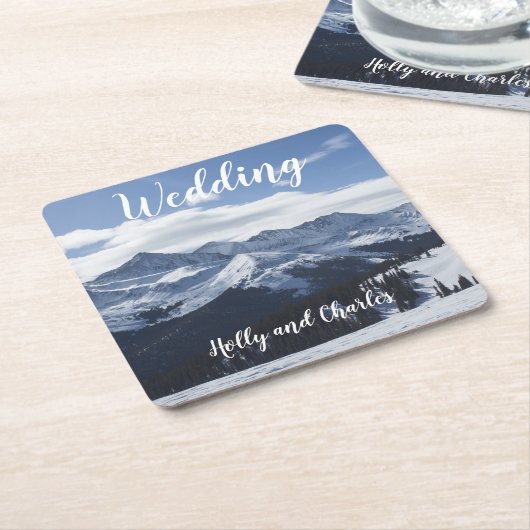 Hochzeitlicher Untersetzer. Atmosphärische Schneeb Rechteckiger Pappuntersetzer (angewinkelt)