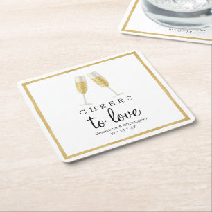 Hochzeitlicher Untersetzer   Goldjubeln zur Liebe 