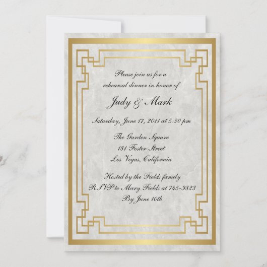 Hochzeitliches Abendessen mit geometrischer Probe Einladung (Vorderseite)