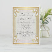 Hochzeitliches Abendessen mit geometrischer Probe Einladung (Stehend Vorderseite)