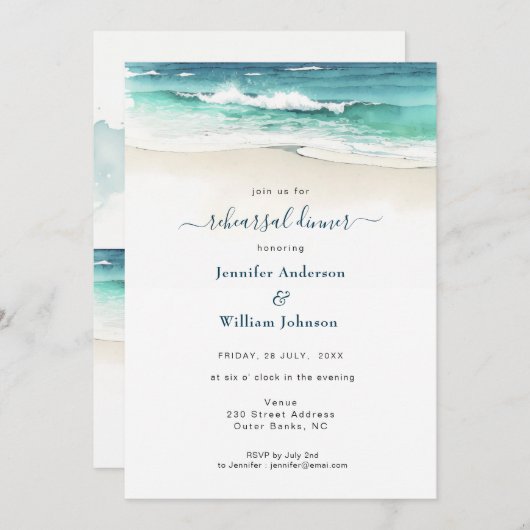 Hochzeitliches Abendessen mit Probe Ankündigung (Vorne/Hinten)