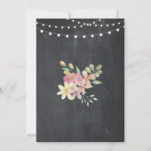 Hochzeitliches Abendessen Party Blumenkhalk Gold Einladung (Rückseite)