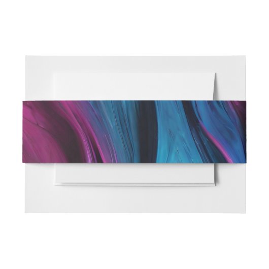 Hochzeitliches Abstraktes Blau und Rosa- Einladungsbanderole (Vorderseite Beispiel)